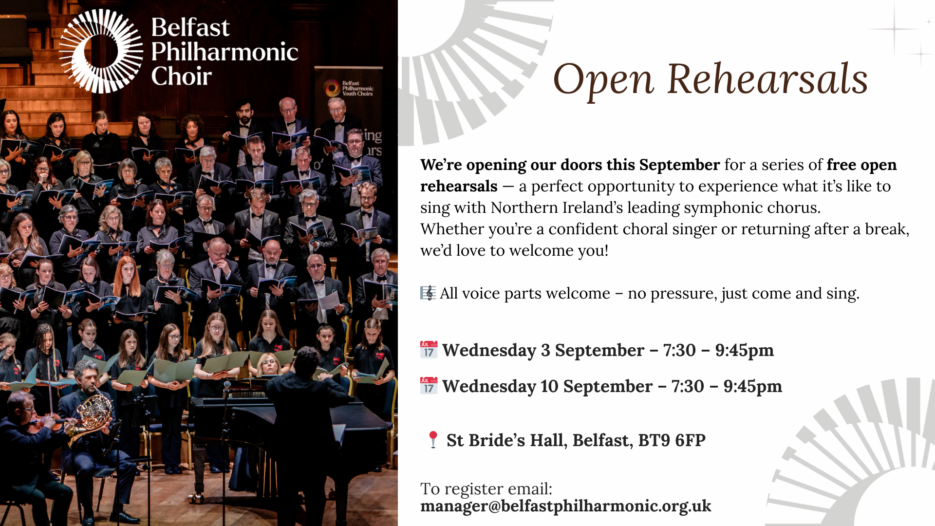 Come Sing With Us! Open Rehearsals This September Come Sing With Us! Open Rehearsals This September
